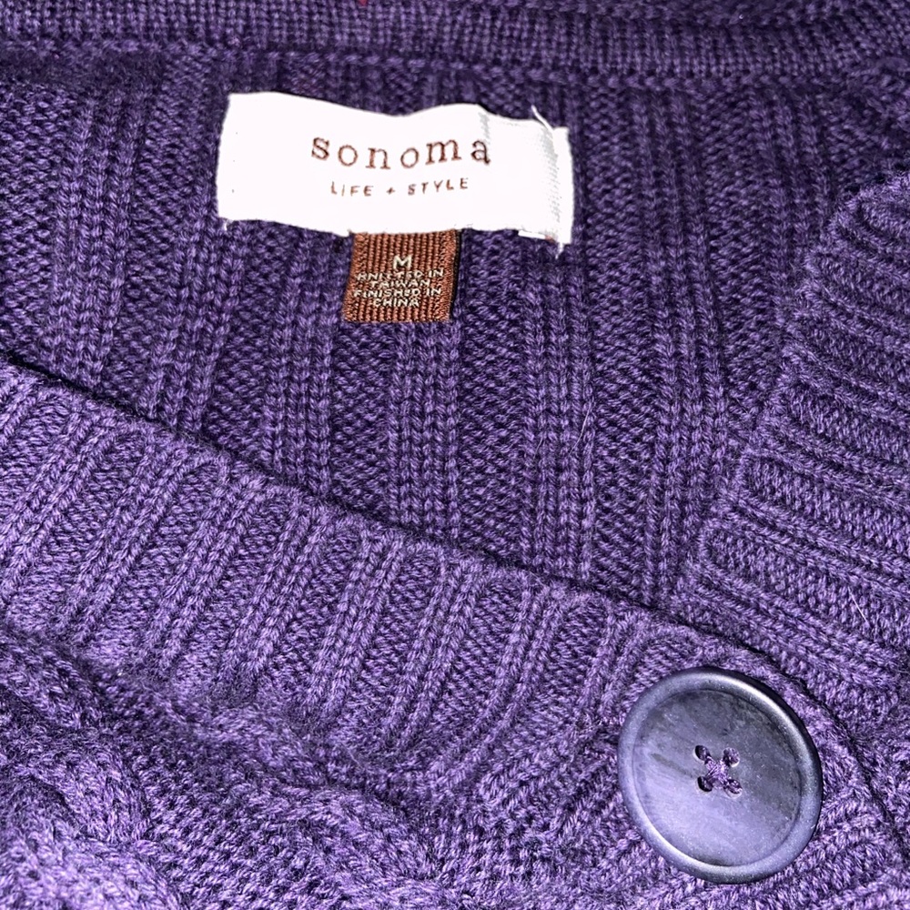 Sonoma Purple Sweater With Hood & Kangaroo Pocket - Picture 6 of 6